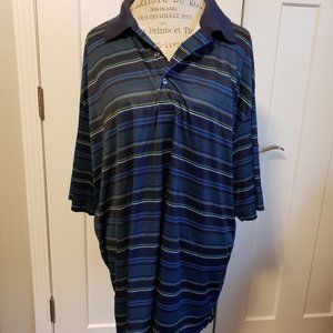 EUC Mens Ben Hogan Blue Striped Polo